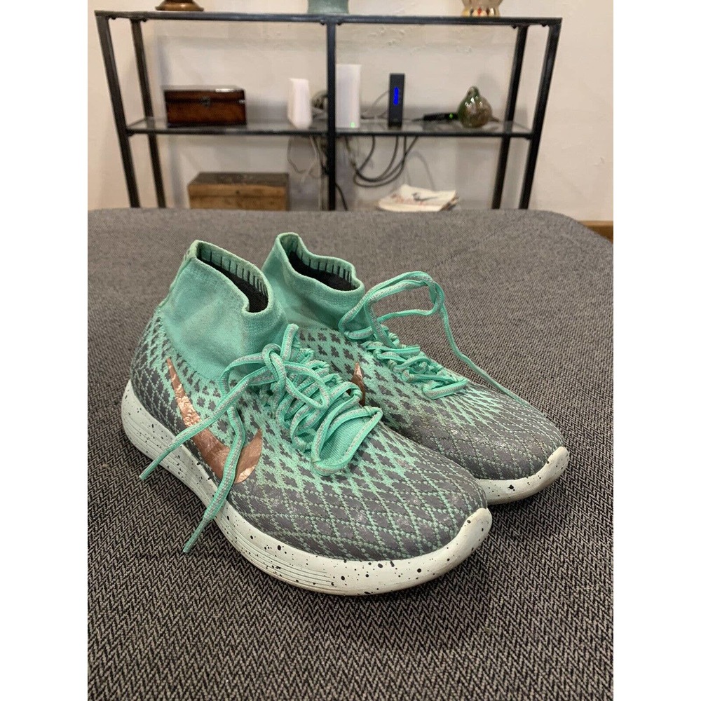 2016 NIKE LUNAREPIC FLYKNIT SHIELD RUNNING WOMENS SHOES Sz 8 Aqua